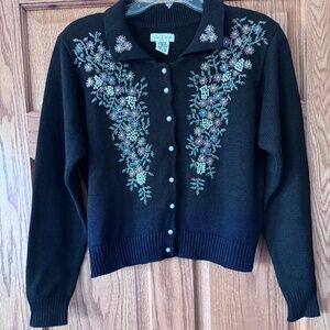 Yarn works Vintage Beaded Cardigan Sweater